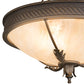 Meyda Lighting Hoja 15" 3-Light French Bronze Inverted Pendant Light With Sahara Taupe Idalight Shade