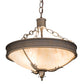 Meyda Lighting Hoja 15" 3-Light French Bronze Inverted Pendant Light With Sahara Taupe Idalight Shade