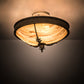 Meyda Lighting Hoja 15" 3-Light French Bronze Semi-flush Mount Light With Travertine Idalight Shade
