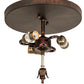 Meyda Lighting Hoja 15" 3-Light Rokusho Semi-flush Mount Light With Beige Travertine Idalight Shade