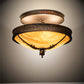 Meyda Lighting Hoja 15" 3-Light Rokusho Semi-flush Mount Light With Beige Travertine Idalight Shade