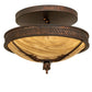 Meyda Lighting Hoja 15" 3-Light Rokusho Semi-flush Mount Light With Beige Travertine Idalight Shade