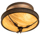 Meyda Lighting Hoja 15" 3-Light Rokusho Semi-flush Mount Light With Beige Travertine Idalight Shade