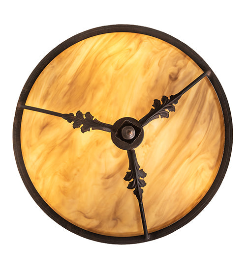 Meyda Lighting Hoja 15" 3-Light Rokusho Semi-flush Mount Light With Beige Travertine Idalight Shade