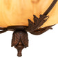Meyda Lighting Hoja 15" 3-Light Rokusho Semi-flush Mount Light With Beige Travertine Idalight Shade