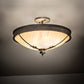 Meyda Lighting Hoja 18" 2-Light French Bronze Semi-flush Mount Light With Sahara Taupe Idalight Shade