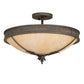 Meyda Lighting Hoja 18" 2-Light French Bronze Semi-flush Mount Light With Sahara Taupe Idalight Shade
