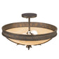 Meyda Lighting Hoja 18" 2-Light French Bronze Semi-flush Mount Light With Sahara Taupe Idalight Shade