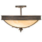 Meyda Lighting Hoja 18" 2-Light French Bronze Semi-flush Mount Light With Sahara Taupe Idalight Shade