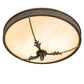 Meyda Lighting Hoja 18" 2-Light French Bronze Semi-flush Mount Light With Sahara Taupe Idalight Shade