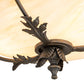 Meyda Lighting Hoja 18" 2-Light French Bronze Semi-flush Mount Light With Sahara Taupe Idalight Shade