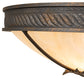 Meyda Lighting Hoja 18" 2-Light French Bronze Semi-flush Mount Light With Sahara Taupe Idalight Shade