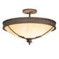 Meyda Lighting Hoja 18" 2-Light French Bronze Semi-flush Mount Light With Sahara Taupe Idalight Shade