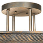 Meyda Lighting Hoja 30" 4-Light French Bronze Semi-flush Mount Ceiling Light With Sahara Taupe Idalight Shade