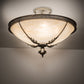 Meyda Lighting Hoja 30" 4-Light French Bronze Semi-flush Mount Ceiling Light With Sahara Taupe Idalight Shade