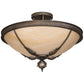 Meyda Lighting Hoja 30" 4-Light French Bronze Semi-flush Mount Ceiling Light With Sahara Taupe Idalight Shade