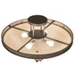 Meyda Lighting Hoja 30" 4-Light French Bronze Semi-flush Mount Ceiling Light With Sahara Taupe Idalight Shade