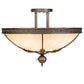 Meyda Lighting Hoja 30" 4-Light French Bronze Semi-flush Mount Ceiling Light With Sahara Taupe Idalight Shade
