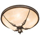 Meyda Lighting Hoja 30" 4-Light French Bronze Semi-flush Mount Ceiling Light With Sahara Taupe Idalight Shade