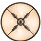 Meyda Lighting Hoja 30" 4-Light French Bronze Semi-flush Mount Ceiling Light With Sahara Taupe Idalight Shade