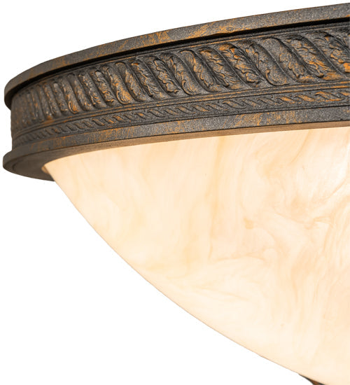 Meyda Lighting Hoja 30" 4-Light French Bronze Semi-flush Mount Ceiling Light With Sahara Taupe Idalight Shade