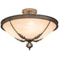 Meyda Lighting Hoja 30" 4-Light French Bronze Semi-flush Mount Ceiling Light With Sahara Taupe Idalight Shade