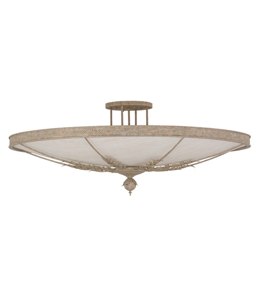 Meyda Lighting Hoja 60" 8-Light Pate Semi-flush Mount Ceiling Light With Beige Fleshtone Idalight Shade