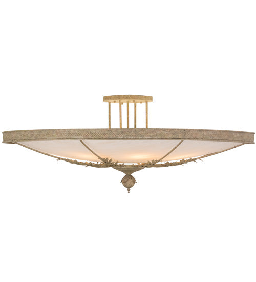 Meyda Lighting Hoja 60" 8-Light Pate Semi-flush Mount Ceiling Light With Beige Fleshtone Idalight Shade