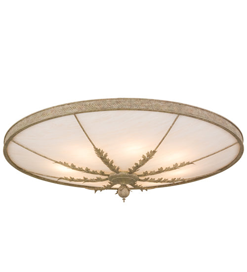 Meyda Lighting Hoja 60" 8-Light Pate Semi-flush Mount Ceiling Light With Beige Fleshtone Idalight Shade