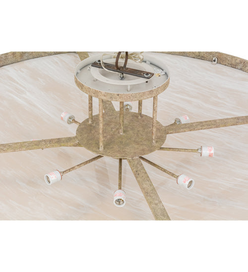 Meyda Lighting Hoja 60" 8-Light Pate Semi-flush Mount Ceiling Light With Beige Fleshtone Idalight Shade