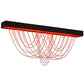 Meyda Lighting Hollander 64" LED Flat Black Flush Mount Light With Contrail Mist Idalight Shade