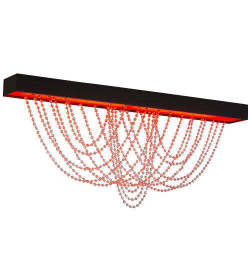 Meyda Lighting Hollander 64" LED Flat Black Flush Mount Light With Contrail Mist Idalight Shade