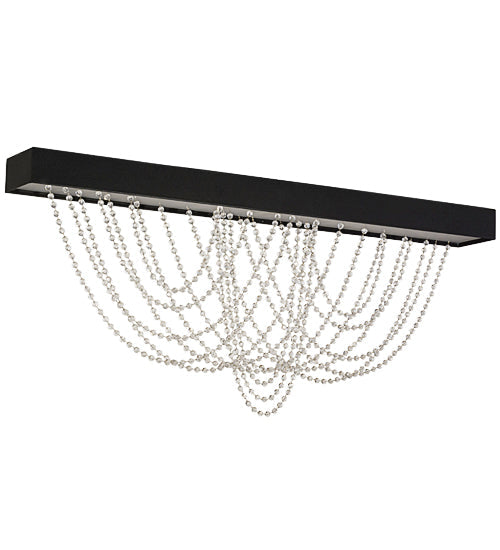 Meyda Lighting Hollander 64" LED Flat Black Flush Mount Light With Contrail Mist Idalight Shade