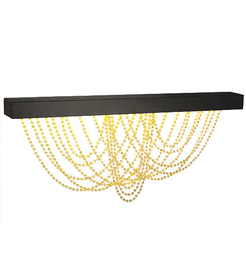 Meyda Lighting Hollander 64" LED Flat Black Flush Mount Light With Contrail Mist Idalight Shade