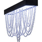 Meyda Lighting Hollander 64" LED Flat Black Flush Mount Light With Contrail Mist Idalight Shade