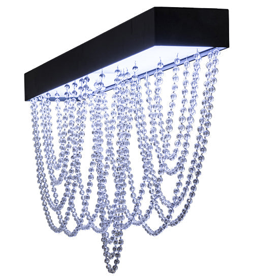 Meyda Lighting Hollander 64" LED Flat Black Flush Mount Light With Contrail Mist Idalight Shade