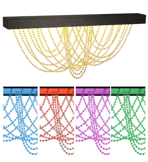 Meyda Lighting Hollander 64" LED Flat Black Flush Mount Light With Contrail Mist Idalight Shade