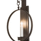 Meyda Lighting Holmes 12" Wrought Iron Wall Sconce With Clear Shade Glass