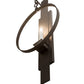 Meyda Lighting Holmes 12" Wrought Iron Wall Sconce With Clear Shade Glass