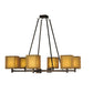 Meyda Lighting Horizon Bay 48" 6-Light Mahogany Bronze Chandelier With Beige Shade Glass