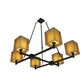 Meyda Lighting Horizon Bay 48" 6-Light Mahogany Bronze Chandelier With Beige Shade Glass