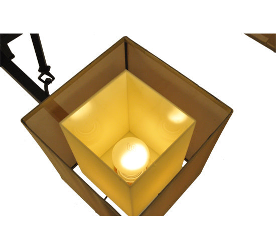 Meyda Lighting Horizon Bay 48" 6-Light Mahogany Bronze Chandelier With Beige Shade Glass