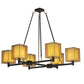 Meyda Lighting Horizon Bay 48" 6-Light Mahogany Bronze Chandelier With Beige Shade Glass