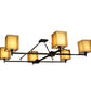 Meyda Lighting Horizon Bay 85" 6-Light Mahogany Bronze Semi-flush Mount Ceiling Light With Amber Idalight Shade