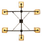 Meyda Lighting Horizon Bay 85" 6-Light Mahogany Bronze Semi-flush Mount Ceiling Light With Amber Idalight Shade