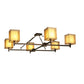 Meyda Lighting Horizon Bay 85" 6-Light Mahogany Bronze Semi-flush Mount Ceiling Light With Amber Idalight Shade