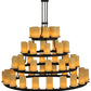 Meyda Lighting Horizon Gold 72" 52-Light 4-Tier Timeless Bronze Chandelier With Sahara Taupe Idalight Shade
