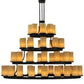 Meyda Lighting Horizon Gold 72" 52-Light 4-Tier Timeless Bronze Chandelier With Sahara Taupe Idalight Shade