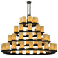 Meyda Lighting Horizon Gold 72" 52-Light 4-Tier Timeless Bronze Chandelier With Sahara Taupe Idalight Shade