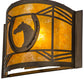 Meyda Lighting Horseshoe 12" Antique Copper Wall Sconce With Amber Mica Shade Glass